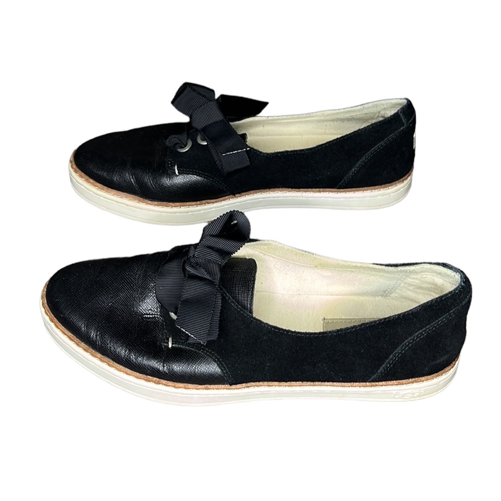 UGG Black Ribbon-Accent Loafers